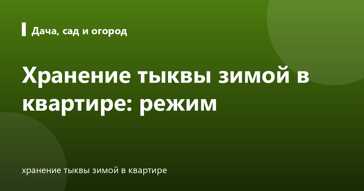 Хранение тыквы зимой в квартире: режим