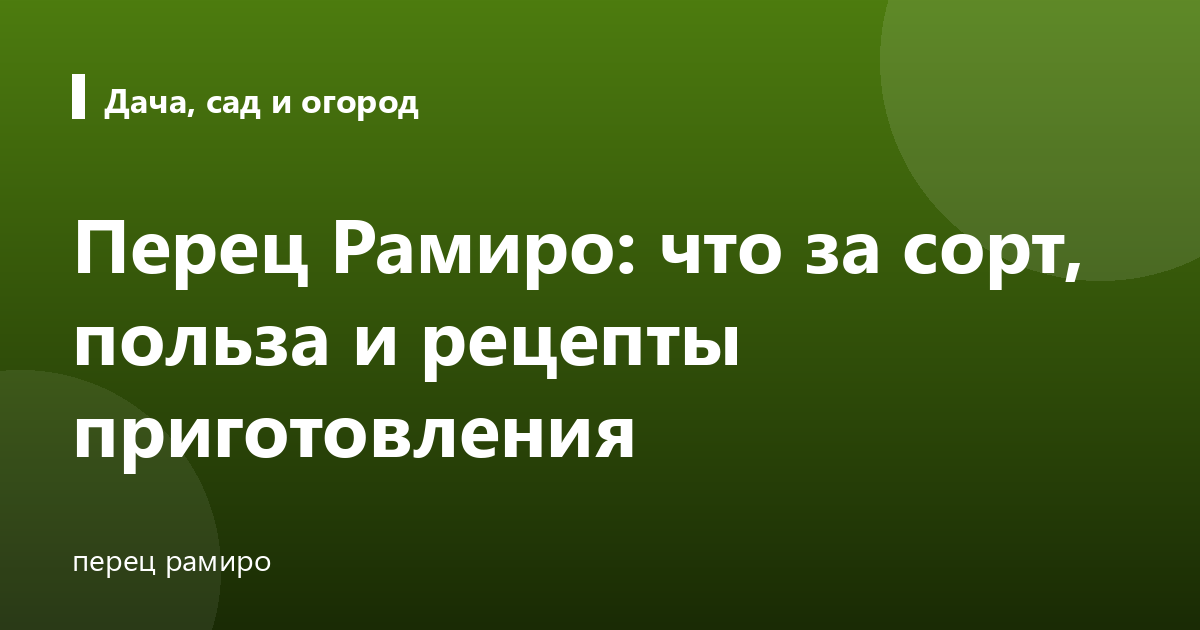 Перец Рамиро: что за сорт, польза и рецепты приготовления