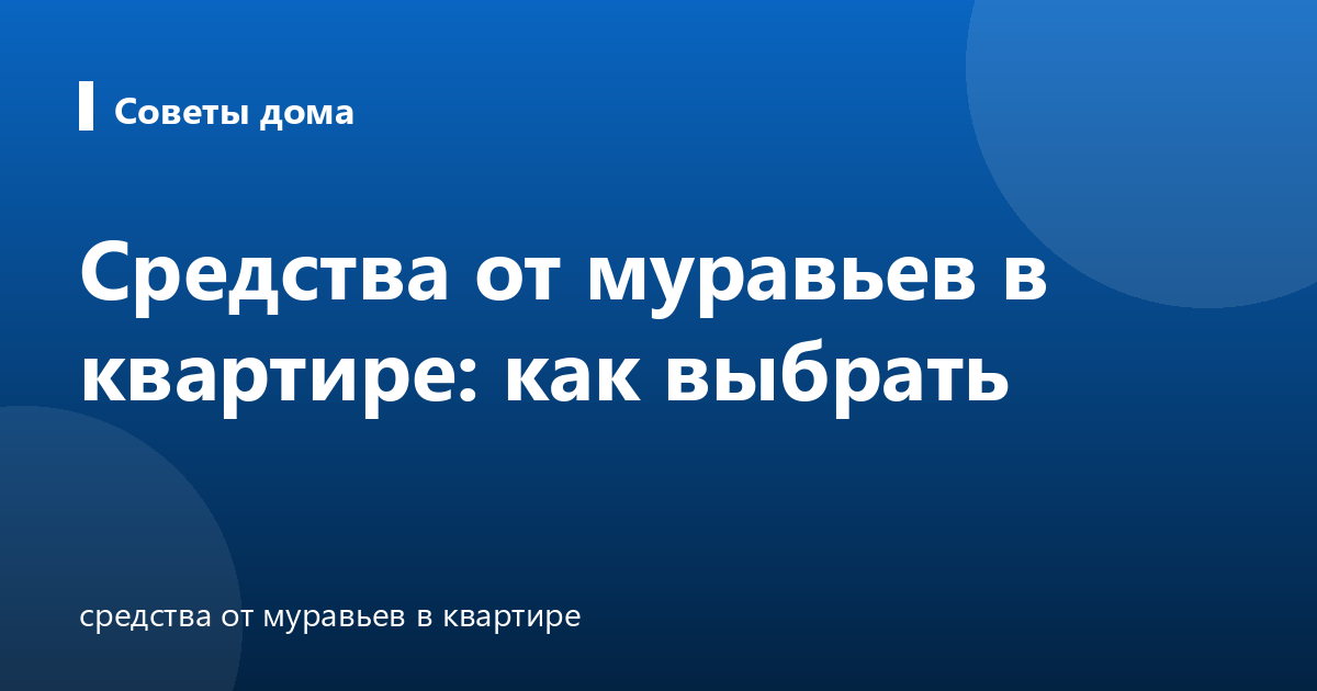 Средства от муравьев в квартире: как выбрать